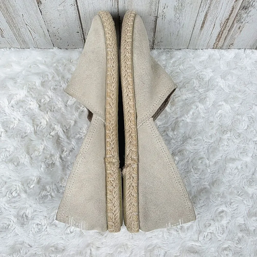 Skechers BOBS Day 2 Nite Suede Espadrille Slip-on Flats Tan Size 10